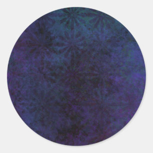 Blue & Purple Abstract, Grungy Digital Art Classic Round Sticker