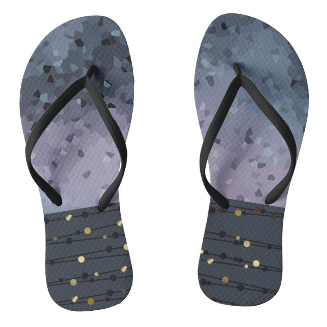 Blue-purple, abstraction thongs (Footbed)