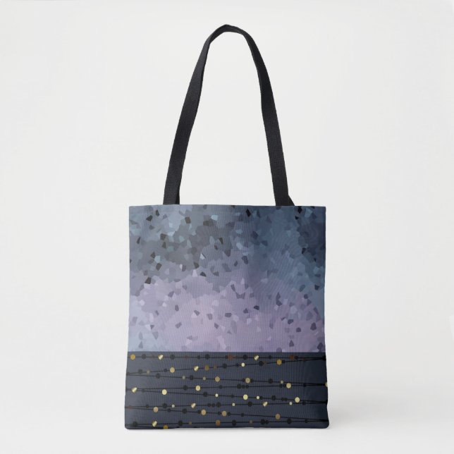Blue-purple, abstraction tote bag (Front)