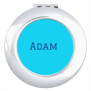 Blue purple add name text back to school message s compact mirror