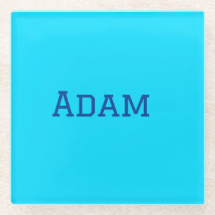 Blue purple add name text back to school message s glass coaster