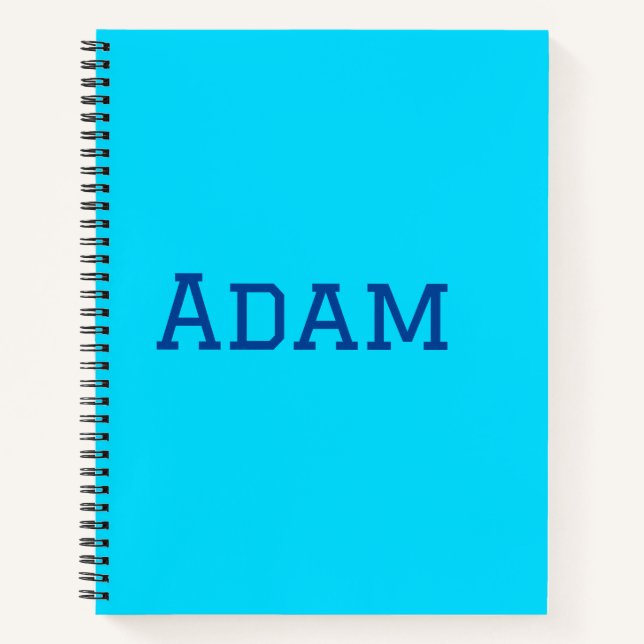 Blue purple add name text back to school message s notebook (Front)