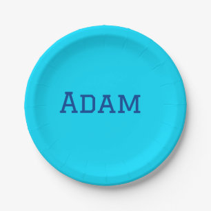 Blue purple add name text back to school message s paper plate