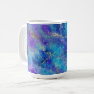Blue, Purple and Gold Marble Pattern Coffee Mug
