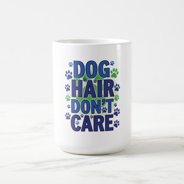 Blue, purple and green dog paw prints design coffee mug (Center)