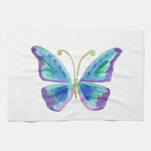 Blue, Purple and Magenta Butterfly Kitchen Towels