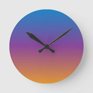 Blue, Purple and Orange Gradient Round Clock