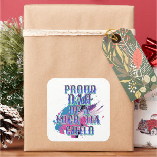 Blue Purple and Pink Microtia Square Sticker