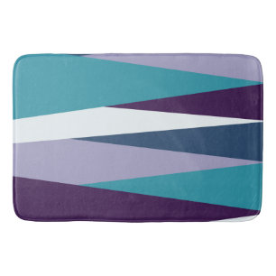 Blue purple and white abstract bath mat