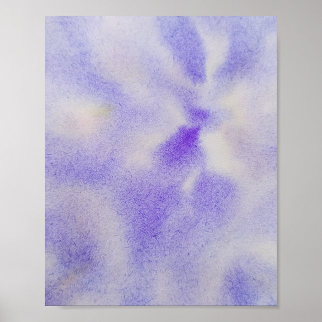 BLUE PURPLE ASBSTRACT WATERCOLOR TEXTURE POSTER (Front)