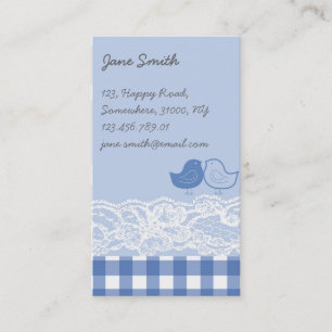 Blue & Purple Birds Scrapbook Lace Profile Card