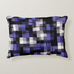 Blue Purple Black White Trendy Decorative Cushion