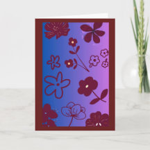 Blue Purple & Burgundy Floral Design 
