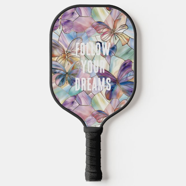 Blue Purple Butterflies Pickleball Paddle (Front)