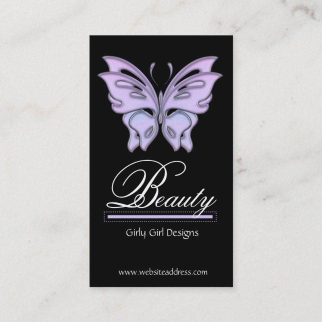 Blue/Purple Butterfly Design Business Cards (Front)
