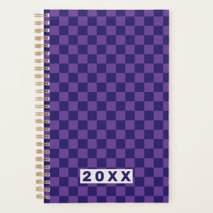 Blue Purple Chequerboard Checks Pattern Planner