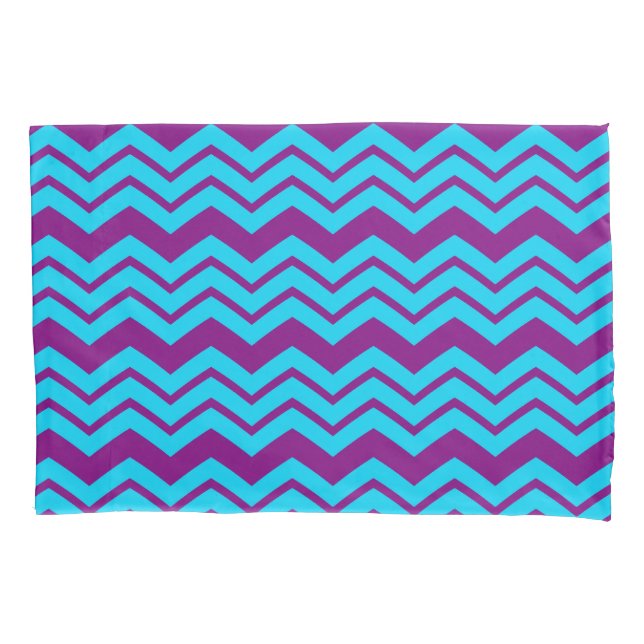 Blue Purple Chevron Zigzag Design  Pillowcase (Front)