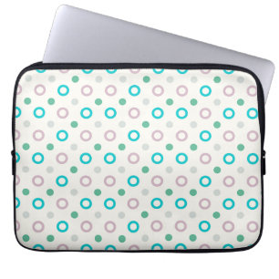 Blue & Purple Circle Dot Retro Design Laptop Sleeve