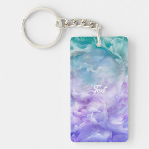 Blue & purple cloud swirl key ring