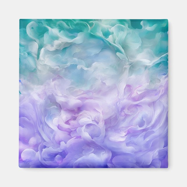 Blue & purple cloud swirl magnet (Front)