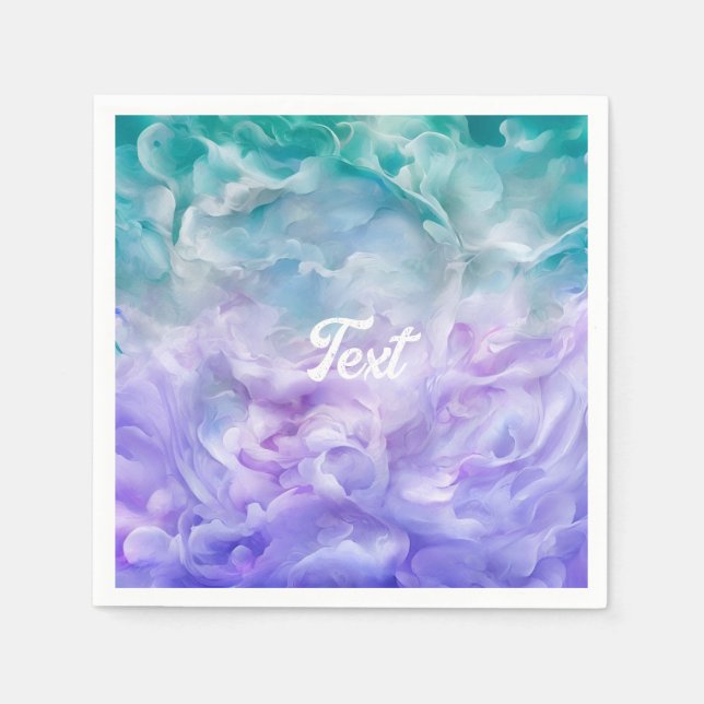 Blue & purple cloud swirl napkin (Front)