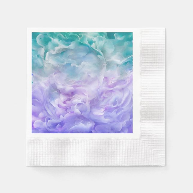 Blue & purple cloud swirl napkin (Front)