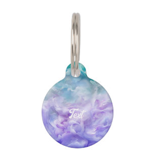 Blue & purple cloud swirl pet tag