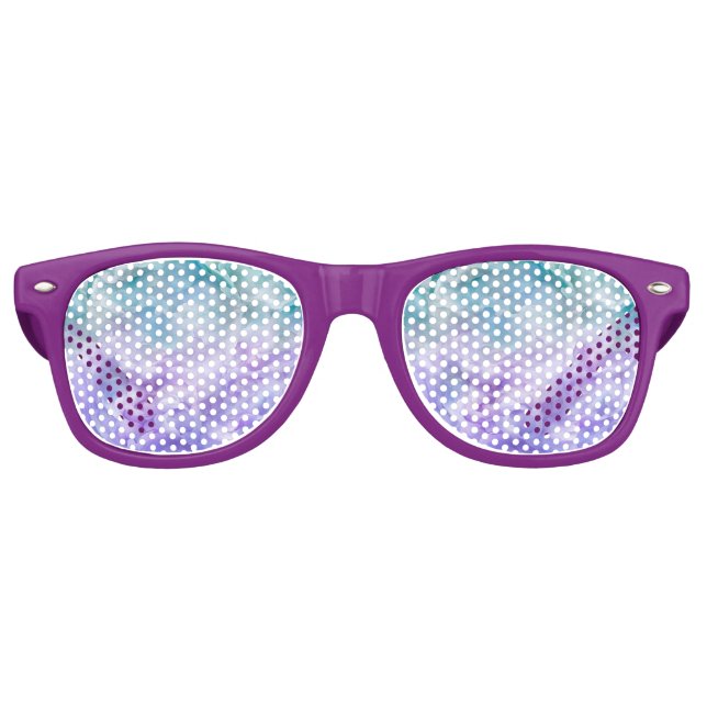 Blue & purple cloud swirl retro sunglasses (Front)