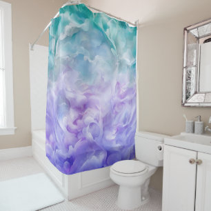 Blue & purple cloud swirl shower curtain