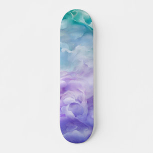 Blue & purple cloud swirl skateboard
