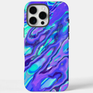 Blue Purple Colourful Abstract Marble Texture Liqu iPhone 16 Pro Max Case