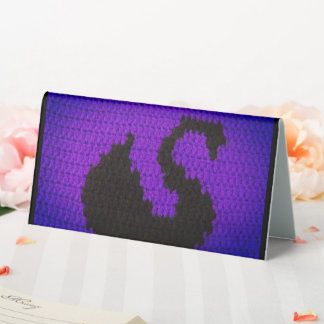 Blue Purple Cool Black Swan Designer Crochet Print