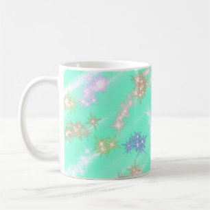 Blue purple curvy shapeslines wavy pattern design  coffee mug
