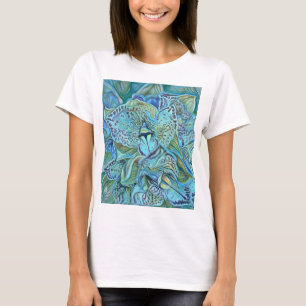 Blue purple cute orchid flowers painting T-Shirt