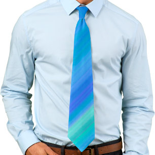 Blue Purple Cyan Green Striped Gradient Tie