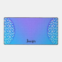Blue Purple Design Your Name Desk Mat