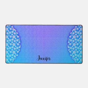 Blue Purple Design Your Name Desk Mat