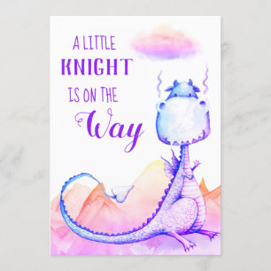 *~* Blue Purple Dragon Baby Boy Shower Invitation