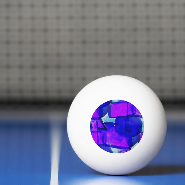 'Blue & Purple' dynamic abstract Ping Pong Ball (Net)