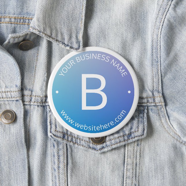 Blue & Purple Fading Ombre with Editable Text 10 Cm Round Badge (In Situ)