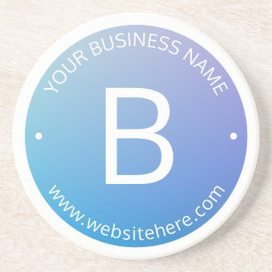 Blue & Purple Fading Ombre with Editable Text Coaster