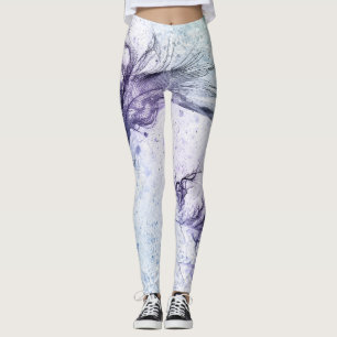 Blue Purple Feather Lite Leggings