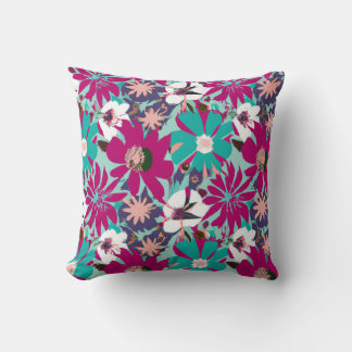 Blue & Purple Floral Pattern Cushion