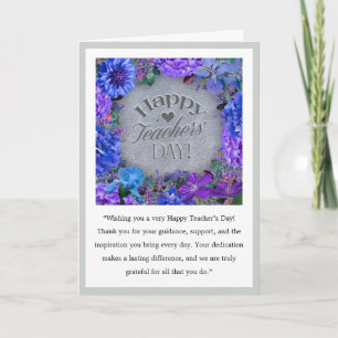 Blue & Purple Floral Teacher’s Day Card