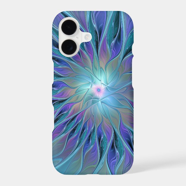 Blue Purple Flower Dream Abstract Fractal Art (Back)