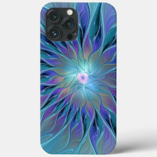 Blue Purple Flower Dream Abstract Fractal Art iPhone 13 Pro Max Case