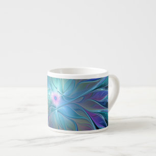 Blue Purple Flower Dream Abstract Fractal Art Espresso Cup