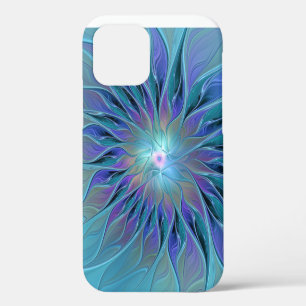 Blue Purple Flower Dream Abstract Fractal Art iPhone 12 Case