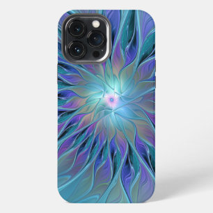 Blue Purple Flower Dream Abstract Fractal Art iPhone 13 Pro Max Case