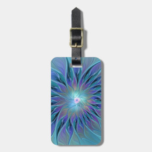 Blue Purple Flower Dream Abstract Fractal Art Luggage Tag